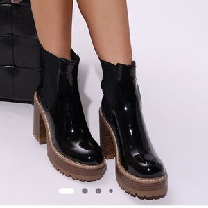 Black Chunky Heel Ankle Boots